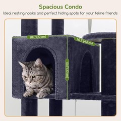 Globlazer Extra Large Platform Cat Tree, 65in Sturdy Cat Scratching Tree for Ind