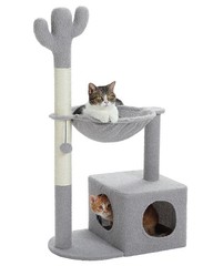 PAWZ Road 44″ Cactus Cat Tree Tower Scratching Post w/Big Hammock Cozy Condo Toy