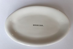 *TWO* NEW Rae Dunn NOURISH Plates Oval Stoneware Collectible Lot of 2 RARE