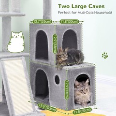 Globlazer Cat Tower for Indoor Adult Cats, 50-inch Heavy 50 inch, Light Grey