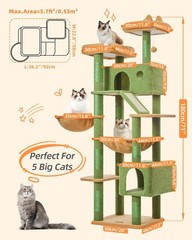 NEW,Cactus Cat Tree, 71-Inch，Metal Frame Cozy Hammock, Scratch Board！