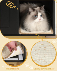 Cat Litter Box Enclosure Enclosed, Hidden Litter Box Cabinet Furniture with Stor