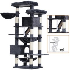 Heybly Cat Tree, 71-Inch-Tall Tower for Indoor Cats with 2 Perches, 2 Big Con…