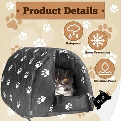 3 Pcs Cat Houses Weatherproof Insulated Feral Cat Dog House Outdoor Pet Shelter