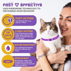 120Day Calming Collar for Cats Natural Calming Pheromones Embedded anxiety relax