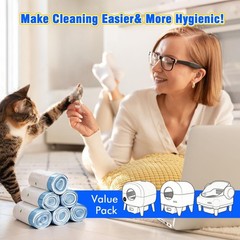 120 Count Cat Litter Box Liners for Drawstring Closure, Heavy Duty Leak-Proof…