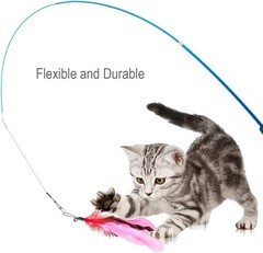 Lightweight Interactive Cat Feeder – 2 Retractable Wands & Bell-Teasers Included