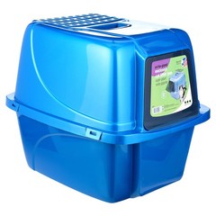 Extra-Giant Covered Cat Litter Box with High Sides, Hooded Enclosure for Large