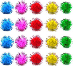 80 Pieces Cat Sparkle Balls Assorted Color 1 Inch Pom Poms Tinsel Cat Ball Toy P
