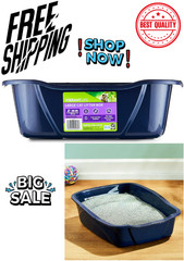 Vibrant Life Large Open Cat Litter Box, Durable Easy-Clean Design