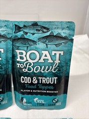 8 X COD & TROUT FOOD TOPPER BOAT TO BOWL WET CAT DOG FOOD (B39