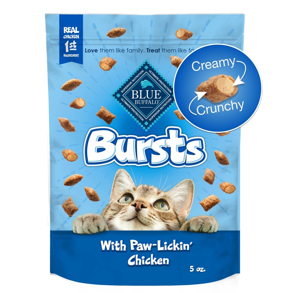 Blue Buffalo Bursts Crunchy & Creamy Cat Treats, Great 5 Ounce (Pack of 1)