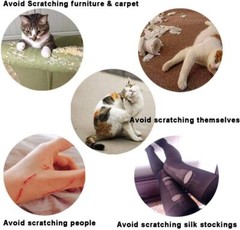 100Pcs Cat Nail Caps Black Cat Claw Covers Kitten Nail Caps Pet Tips with Adhesi