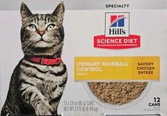 Hill’s Science Diet Urinary Hairball Control 2.9oz Savory Chicken x12 Cans 03/26