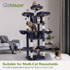 Big Cat Tower Indoor Cats 80inch Cat Tower Multiple Adult Cats XXL Cat Tree