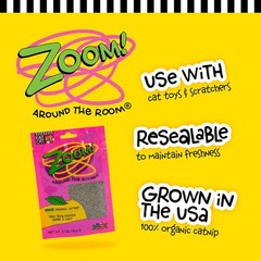 Petmate Organic Catnip – Hoots Zoom Around the Room 0.5oz pouch, Multicolor