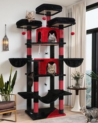 Big Cat Tower Indoor Cats 80inch Cat Tower Multiple Adult Cats XXL Cat Tree W/
