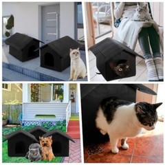 3 Pcs Outdoor Cat House Feral Weatherproof Stray Cat Dog Tent Shelter