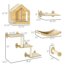 PawHut Unique Cat Tree Made From Shelves 10 Levels More Height Wall-Mounted