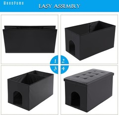 Elegant Cat Washroom Bench – Large Hidden Litter Box Enclosure, 25.6” x 17.7”