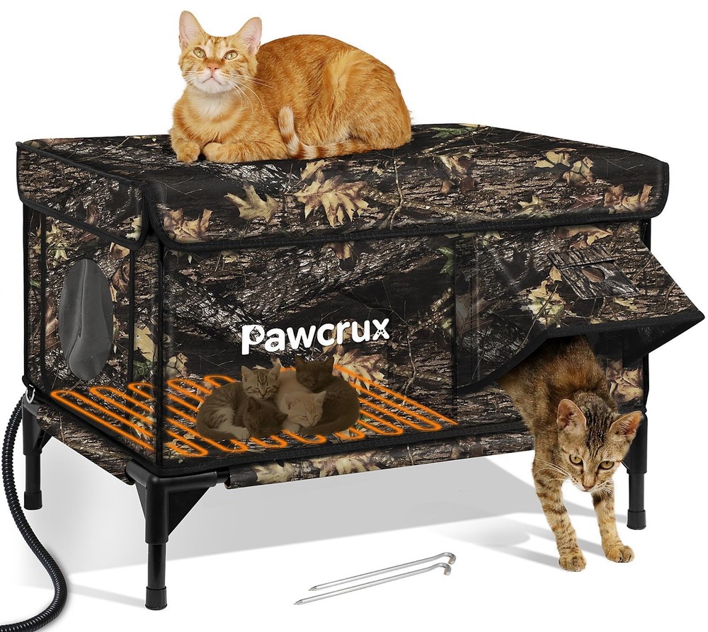 Weatherproof Heated Cat House For Outdoor 17.7″X25.5″X17.9″)
