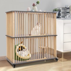Cat House, Wooden Large Cat Villa, Cat Cage 112*56*108cm/44.1*22*42.5in
