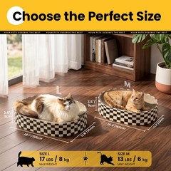 Cat Scratcher Cardboard,2 in 1 Oval Cat Scratch Pad Bowl for Indoor Kitty Gri…