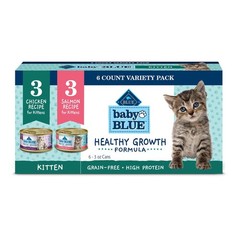 Blue Buffalo Baby Natural Kitten Wet Cat Food Paté 3 Ounce (Pack of 6)