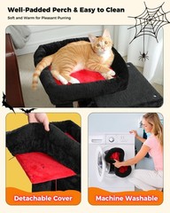 PAWZ Road Gothic Cat Tree, 30 Inches Black Cat Tower with Dual Condos for Indoor