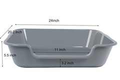 1 Pack of Extra Large Cat Litter Box (ABS Material), Low Entry Senior Litter …
