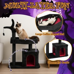 Indoor Gothic Cat Scratching Post 8 Style Activity 23-50″ Height Halloween House