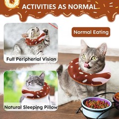 Cat Cone Collar Soft, Recovery for Wound Healing Large, Chocolate