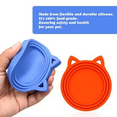 VAYRMEU 4 Pack Pet Food Can Cover Silicone Grey/Green/Blue/Orange