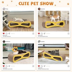 COZIWOW 8-shaped 2 in 1 Cat Scratcher Lounge Bed Cat Scratching Post Cardboard