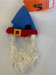 Boots & Barkley blue gnome cat headpiece costume red band and white beard nwt