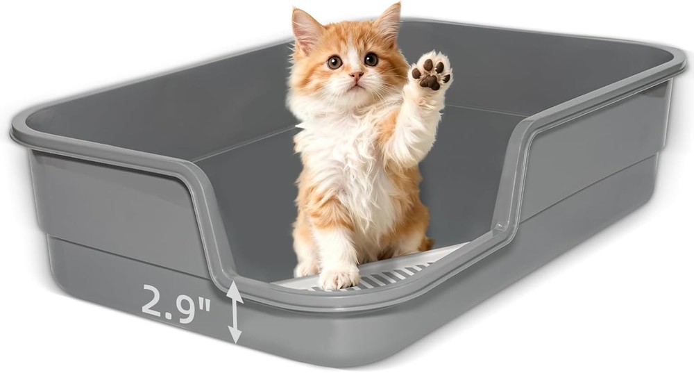 Extra Large Litter Box W/ Low Entry,Jumbo Cat Litter Box Kitty & Senior Cats,Cat