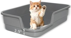 Extra Large Litter Box W/ Low Entry,Jumbo Cat Litter Box Kitty & Senior Cats,Cat