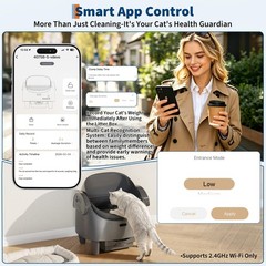 Automatic Smart Cat Litter Box Self-Cleaning Top-Open Cat Litter Box App Control