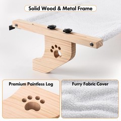 AMOSIJOY Cat Sill Window Perch Sturdy Hammock 21.7”L x 15”W, White