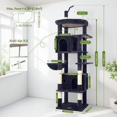 Globlazer Large Cat Tower for Multiple Indoor Cats, Heavy Duty Cat Tree for L…