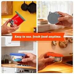 VAYRMEU 4 Pack Pet Food Can Cover Silicone Grey/Green/Blue/Orange