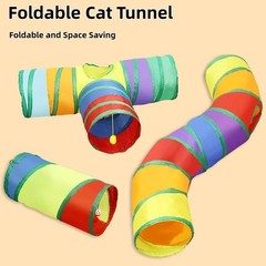 Foldable Cat Tunnel Tube Interactive Kitty Toy Boredom Buster Pet Accessory