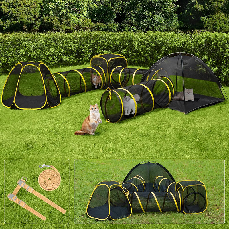 Portable Pet Cat Dog Playpen Play Tent Tunnel Compound House Outdoor Enclosure