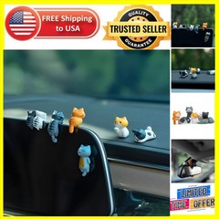 6 Unique Cat Car Accessories – Adorable Resin Dashboard and Mirror Decorations