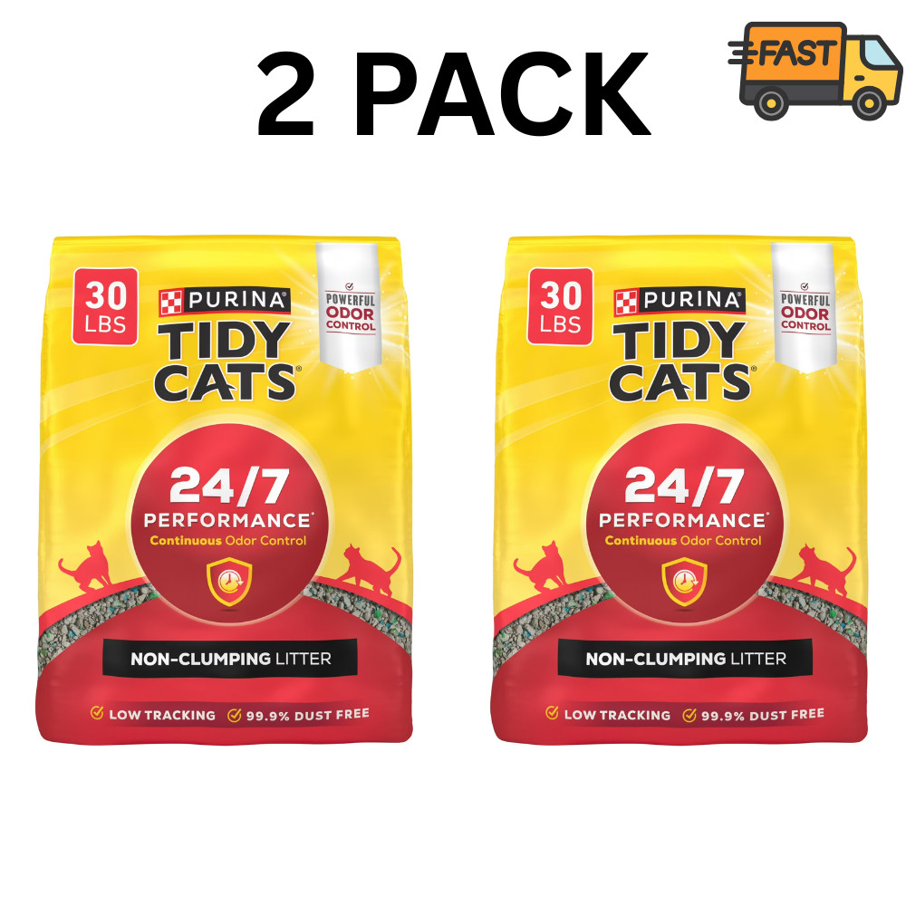 Purina Tidy Cats 24/7 Performance Non-Clumping Cat Litter 30 lb 2 Pack