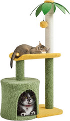Yaheetech 37-Inch Indoor Cat Tree with Condo, Scratching Post, and Perch