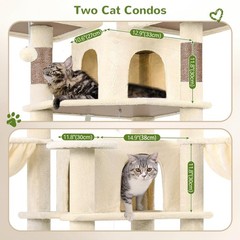 Big Cat Tower Indoor Cats 80inch Cat Tower Multiple Adult Cats XXL Cat Tree W/