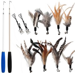 Cat Toys – No Chemical Dyeing Cat Feather Toys Indoor Cats – Include Cat Wand