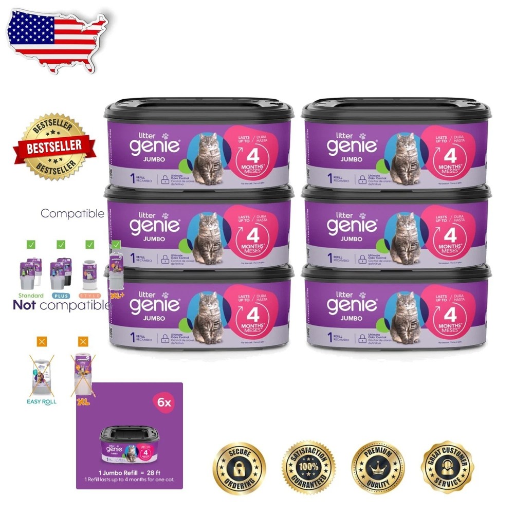 Ultimate Cat Litter Refills: Jumbo 6-Pack, 168ft, Scent Free, 2- Supply