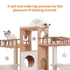Cat Tree with Litter Box Enclosure for Indoor Big Cat, Cat Tower for Large Ca…